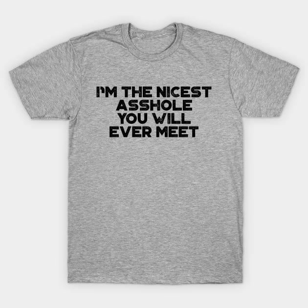 I'm The Nicest Asshole You Will Ever Meet Funny T-Shirt by truffela